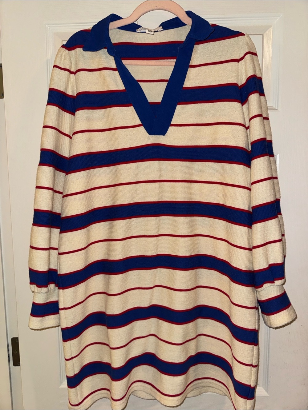 Tuckernuck Pomander Place Striped Dress in Cream, Blue & Red